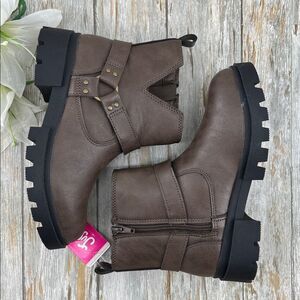 Justice Girls Moto Ankle Boots Shoes Size 3